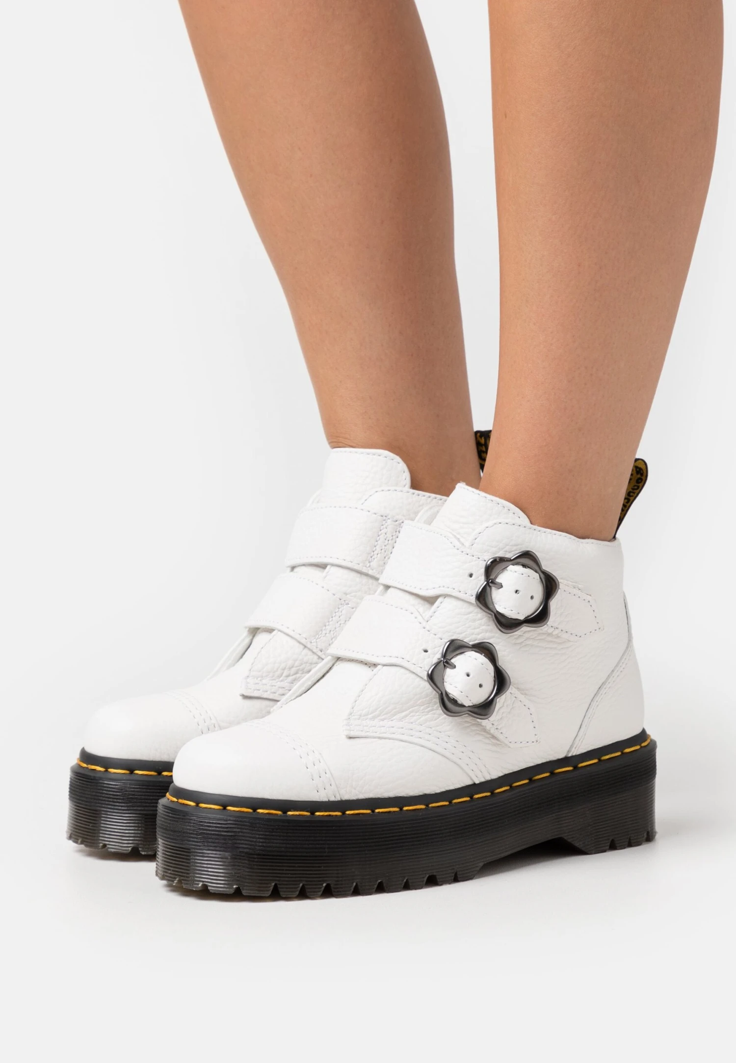 Dr. Martens Devon Flwr - Platform Ankle Boots - White Milled 3 Dr. Martens Devon Flwr - Platform Ankle Boots - White Milled