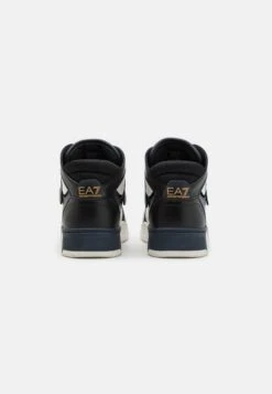 EA7 Emporio Armani New Basket Unisex - High-Top Trainers - Black/Bluenotte/Gold/White -Stride Shop 08b09a76861a4896b96bb8c302dd56d2
