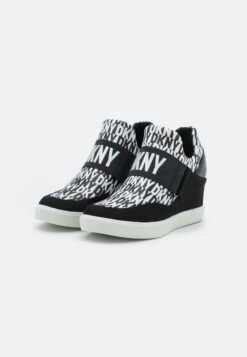 DKNY Cosmos Wedge- Trainers - Black/White -Stride Shop 0ba1a2be21174dae898e32fb66881936