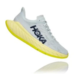 Hoka One One Hoka | Women's Carbon X 2 Running Shoes - Blue Flower -Stride Shop 1113527BFLG F hoka carbonx2 rightangle