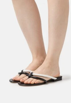 Mansur Gavriel Filo - T-Bar Sandals - Black/Chalk