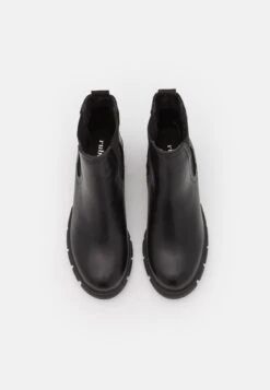 Vegan Kaia Combat Gusset Boot - Platform Ankle Boots - Black Smooth -Stride Shop 276ace2cceac4ca8bb3ca346da1fa449