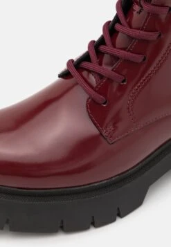 Hugo Kris Lace Bootie - Platform Ankle Boots - Dark Red -Stride Shop 2a5a97c85a1045afb8d3b2b392877e7e