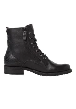 Tamaris Lace-Up Ankle Boots - Black Snake -Stride Shop 2b5d826839d34e8aae47d079b146d8c5