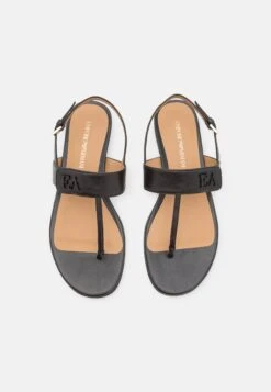Emporio Armani T-Bar Sandals - Nero -Stride Shop 35785b31973c49bfb676cfd9e8cecc57