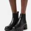 Vegan Kaia Combat Gusset Boot - Platform Ankle Boots - Black Smooth -Stride Shop 3d57c58698bb421795155ba9bf378135