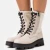Calvin Klein Jeans Chunky Combat Laceup Zip - Platform Ankle Boots - Eggshell -Stride Shop 5dc5fc0abed2480a9765ddb8a9809719