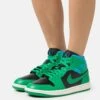 Air Jordan 1 Mid - High-Top Trainers - Black/Lucky Green/Aquatone/Sail -Stride Shop 5dfb223fb1404b928d711b34784459a0
