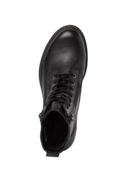 Tamaris Lace-Up Ankle Boots - Black Snake -Stride Shop 66e8b63307dc4725bc33ba21d36de303