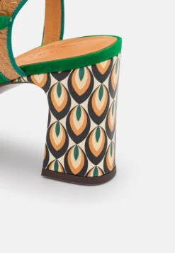 Chie Mihara Keduni - High Heeled Sandals - Ford Tan/Ante Green/Subaru Multi -Stride Shop 742544a3dbee46f5b988f6e2f3d45297