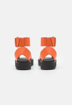 Oslo Ankle Strap- Platform Sandals - Vermillion Orange -Stride Shop 93353ccab4ed4d71a63f36dd909616ac