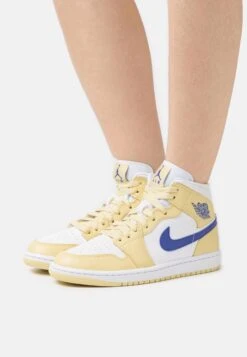 Air Jordan 1 Mid - High-Top Trainers - Lemon Wash/Lapis White
