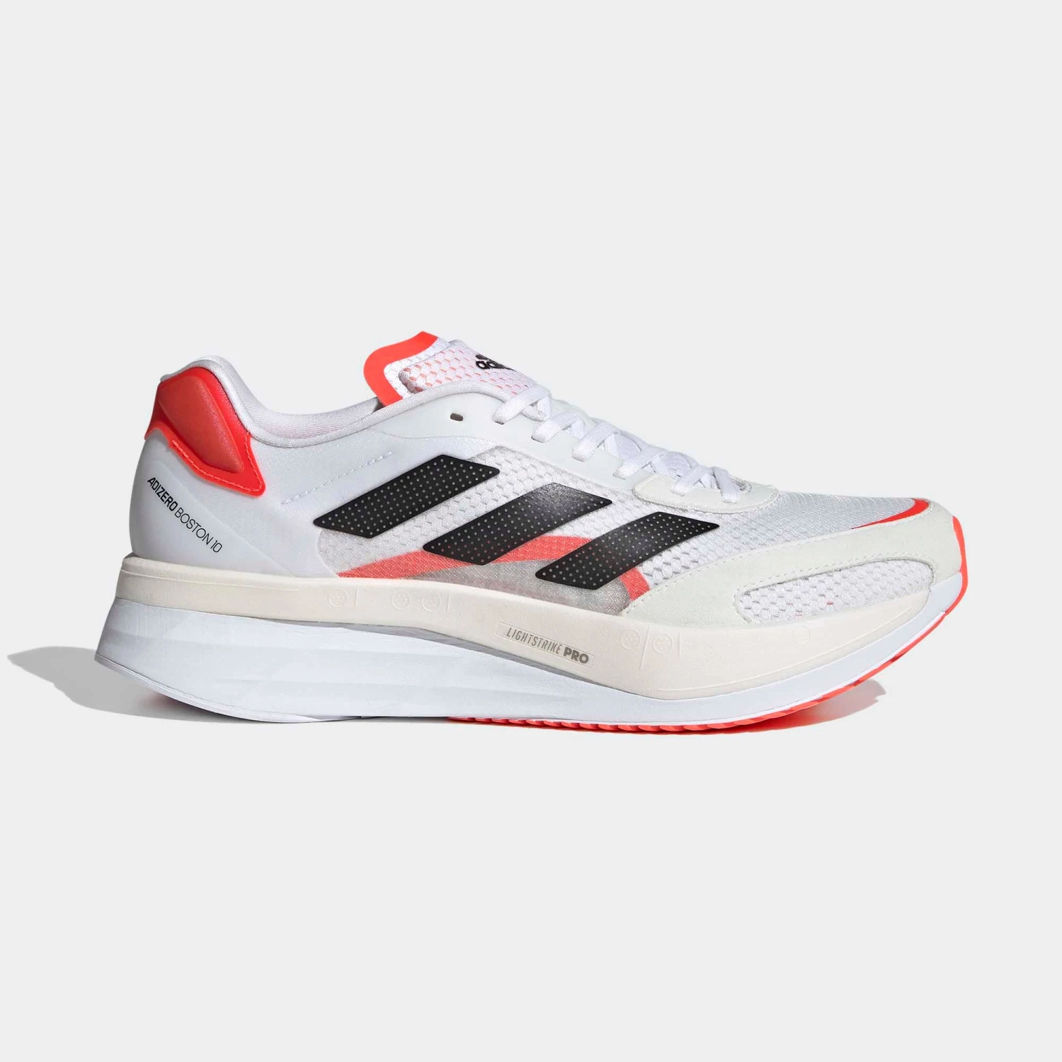Adidas | Men's Adizero Boston 10 Running Shoes - Footwear White 3 Adidas | Men's Adizero Boston 10 Running Shoes - Footwear White