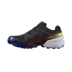 Salomon | Men's Speedcross 6 GTX Blue Fire Running Shoes - Black -Stride Shop L47202300 M Salomon Speedcross6GTXBlueFire side2