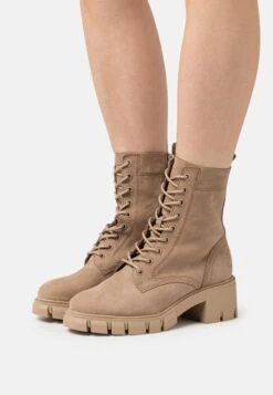 Tamaris Lace-Up Ankle Boots - Camel