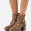 Anna Field Lace-Up Ankle Boots - Taupe -Stride Shop c59915c538784a1a9c171c6403df8898