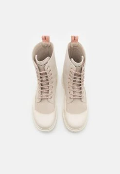 Calvin Klein Jeans Chunky Combat Laceup Boot- Lace-Up Ankle Boots - Eggshell/Creamy White -Stride Shop cb1b0064c0cf4faa9de3c82952657377