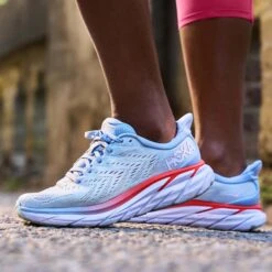 Hoka One One Hoka | Women's Clifton 8 Running Shoes - Blue Fog -Stride Shop clifton8 w lifestyle