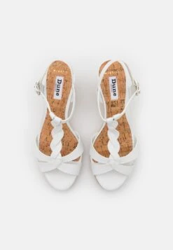 Dune London Wide Fit Koala - Platform Sandals - White -Stride Shop d063c9f652bc4a9085054c7d0fc9c49d