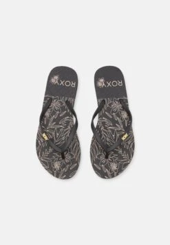 Roxy Viva Stamp - T-Bar Sandals - Metallic Gold/Black