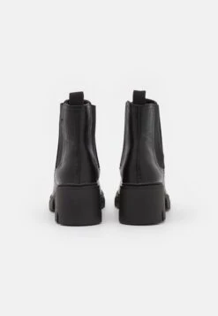 Vegan Kaia Combat Gusset Boot - Platform Ankle Boots - Black Smooth -Stride Shop da659b0e9787473688b60bc154d16a6f