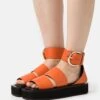 Oslo Ankle Strap- Platform Sandals - Vermillion Orange -Stride Shop e6f2b355661a4ed8933701c356e7c0e0