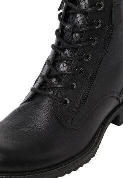 Tamaris Lace-Up Ankle Boots - Black Snake -Stride Shop e91d734efc224a12b65adaf5d4cdd2d8